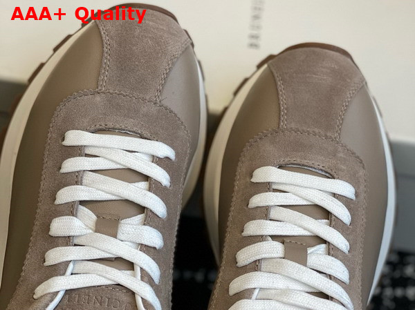 Brunello Cucinelli Suede and Calfskin Runners with Monili Light Grey Replica