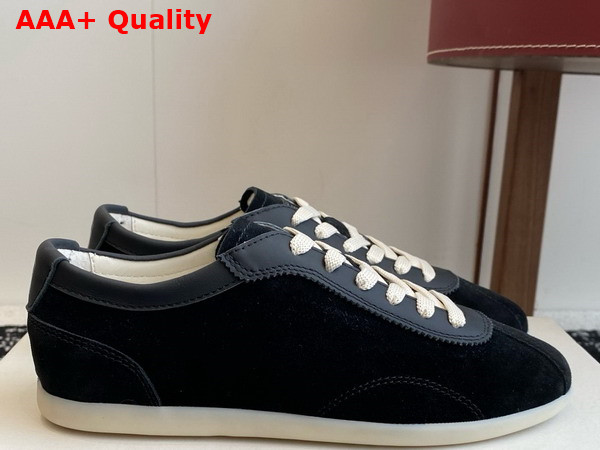 Brunello Cucinelli Washed Suede Sneakers in Black Replica