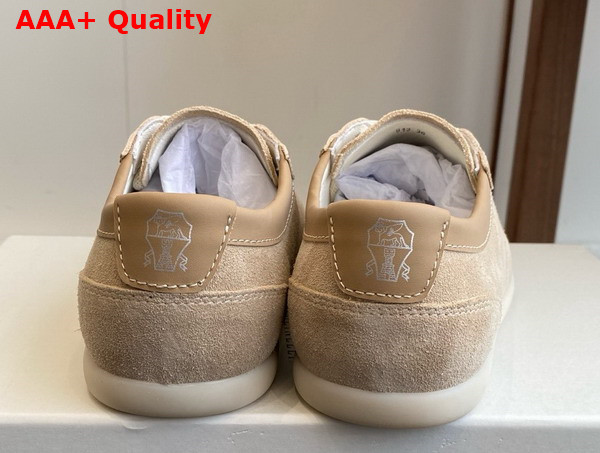 Brunello Cucinelli Washed Suede Sneakers in Hazelnut Replica