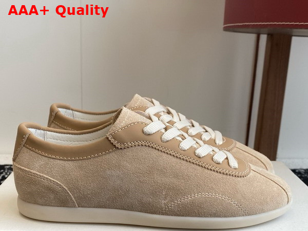 Brunello Cucinelli Washed Suede Sneakers in Hazelnut Replica