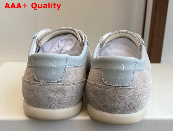 Brunello Cucinelli Washed Suede Sneakers in Light Blue Replica