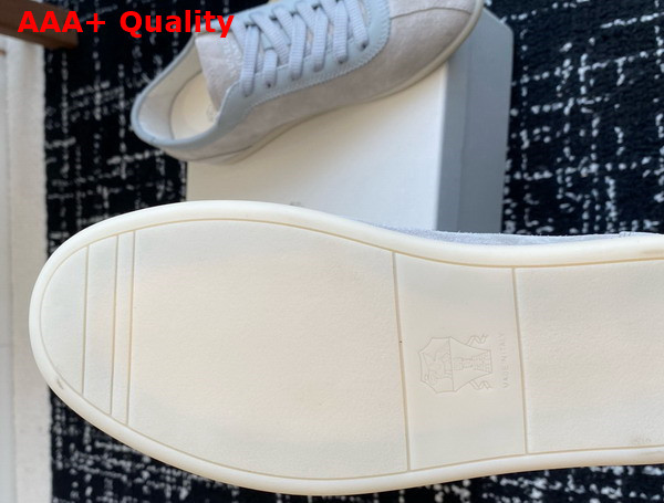 Brunello Cucinelli Washed Suede Sneakers in Light Blue Replica