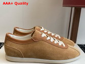 Brunello Cucinelli Washed Suede Sneakers in Light Brown Replica