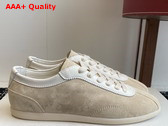 Brunello Cucinelli Washed Suede Sneakers in Milk Replica