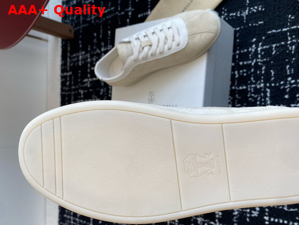 Brunello Cucinelli Washed Suede Sneakers in Milk Replica
