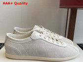 Brunello Cucinelli Washed Suede Sneakers in White Replica