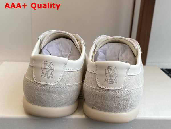 Brunello Cucinelli Washed Suede Sneakers in White Replica