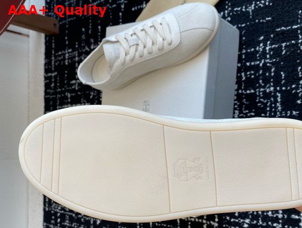 Brunello Cucinelli Washed Suede Sneakers in White Replica