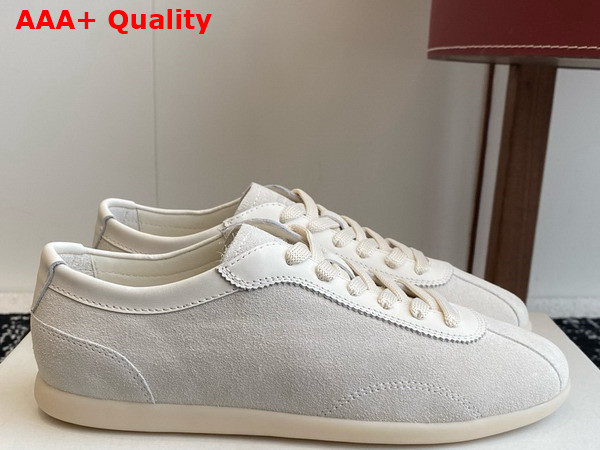 Brunello Cucinelli Washed Suede Sneakers in White Replica