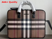 Burberry Ainsworth Briefcase in Dark Brich Brown Check Canvas Replica