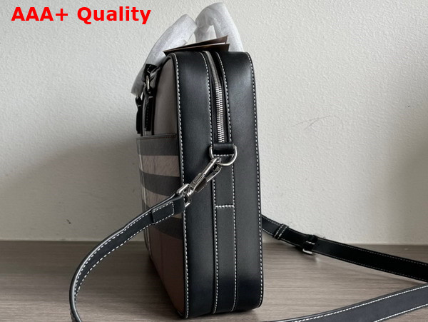 Burberry Ainsworth Briefcase in Dark Brich Brown Check Canvas Replica