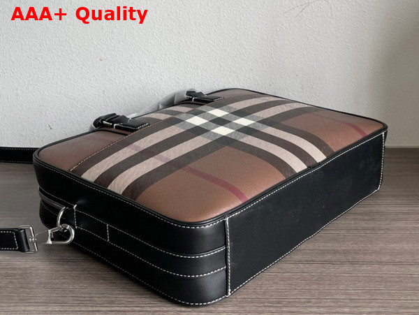 Burberry Ainsworth Briefcase in Dark Brich Brown Check Canvas Replica