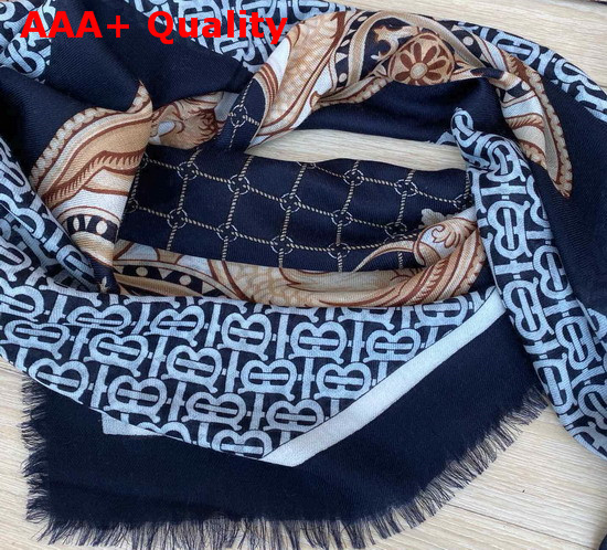 Burberry Archive Scarf Print Cashmere Large Square Scarf Blue Replica