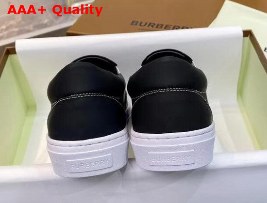 Burberry Bio Based Sole Leather Slip On Sneakers in Black Calf Leather Replica