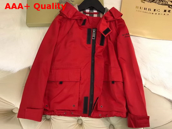 Burberry Boys Hooded Jacket in Red Replica
