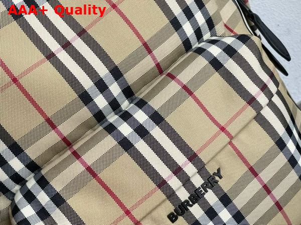 Burberry Check Backpack in Archive Beige Nylon Replica
