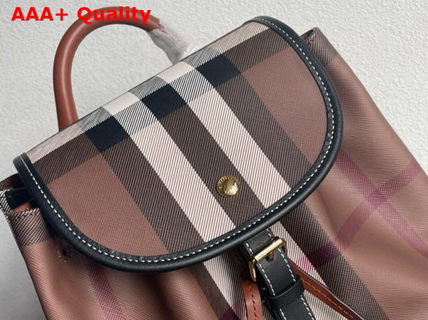 Burberry Check Backpack in Dark Birch Brown Replica