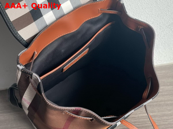 Burberry Check Backpack in Dark Birch Brown Replica
