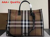 Burberry Check Cotton Tote Birch Brown Replica