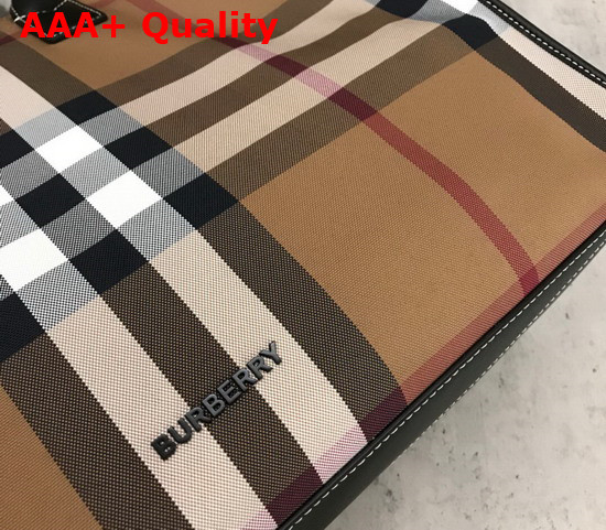 Burberry Check Cotton Tote Birch Brown Replica