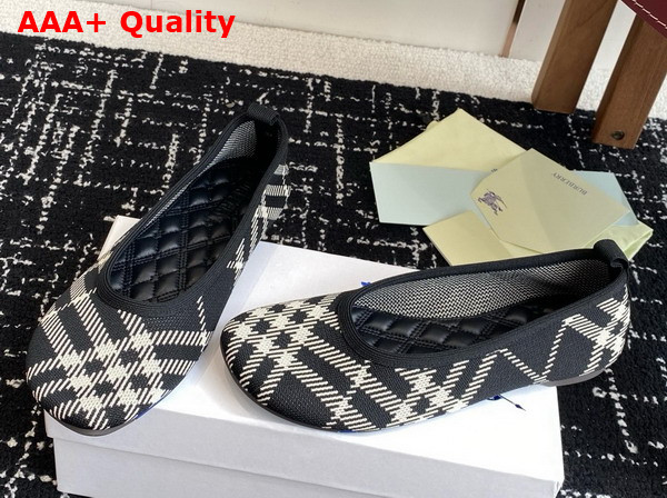 Burberry Check Knit Baby Ballerinas Black Calico Replica