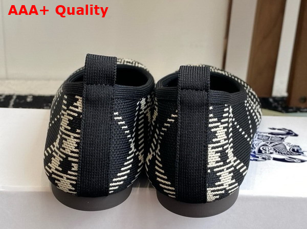 Burberry Check Knit Baby Ballerinas Black Calico Replica