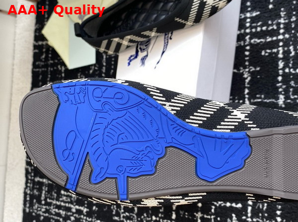Burberry Check Knit Baby Ballerinas Black Calico Replica