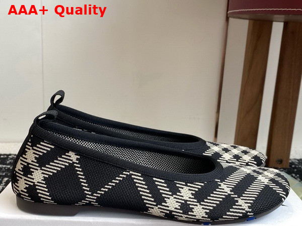 Burberry Check Knit Baby Ballerinas Black Calico Replica