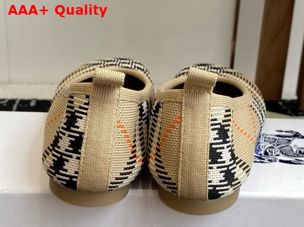 Burberry Check Knit Baby Ballerinas in Sand Replica