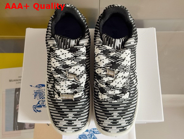 Burberry Check Knit Box Sneakers in Black Replica