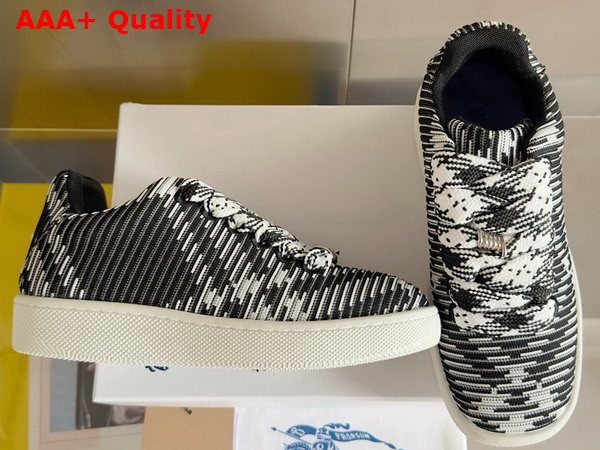 Burberry Check Knit Box Sneakers in Black Replica
