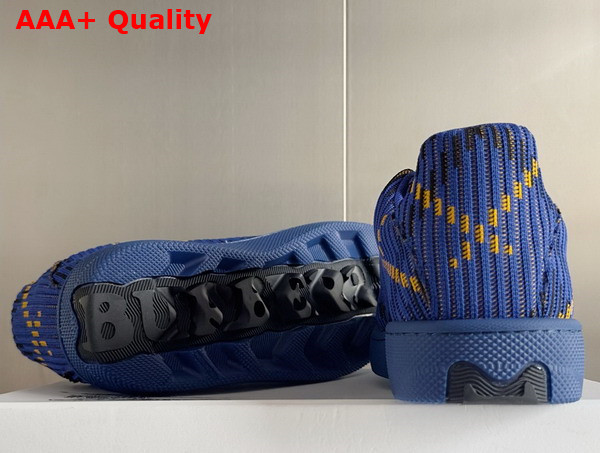 Burberry Check Knit Box Sneakers in Bright Navy for Men Replica