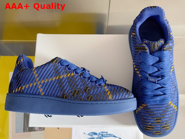 Burberry Check Knit Box Sneakers in Bright Navy for Men Replica