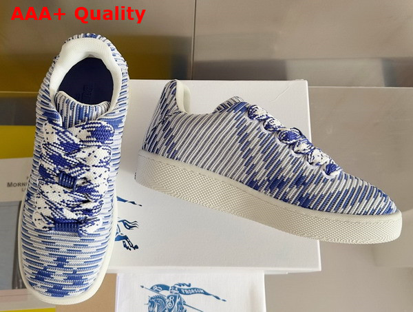 Burberry Check Knit Box Sneakers in Salt for Men Replica