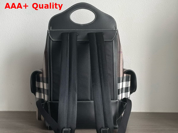 Burberry Check Pocket Backpack in Dark Birch Brown Replica