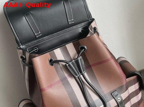 Burberry Check Pocket Backpack in Dark Birch Brown Replica