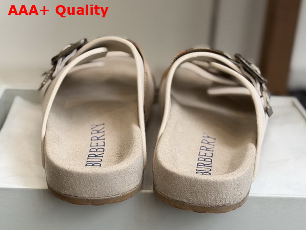 Burberry Check Suede Urchin Sandals in Bake Beige Replica