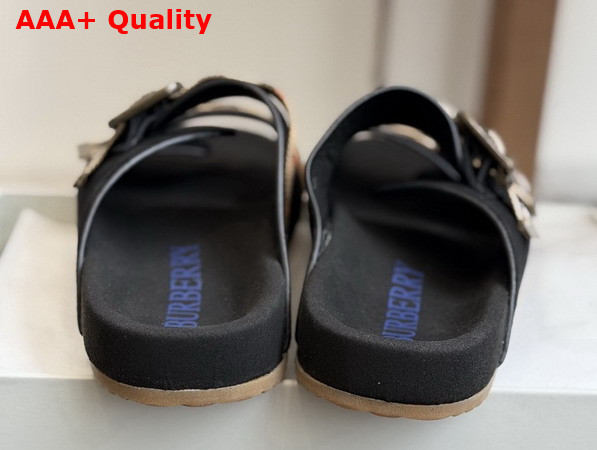 Burberry Check Suede Urchin Sandals in Black Replica