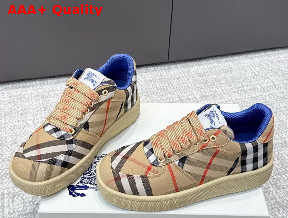 Burberry Check Terrace Sneakers in Sand Replica