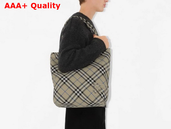Burberry Check Tote in Lichen Replica
