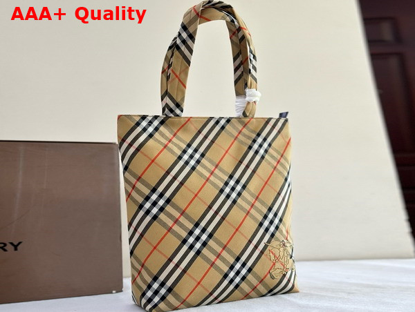 Burberry Check Tote in Sand Replica