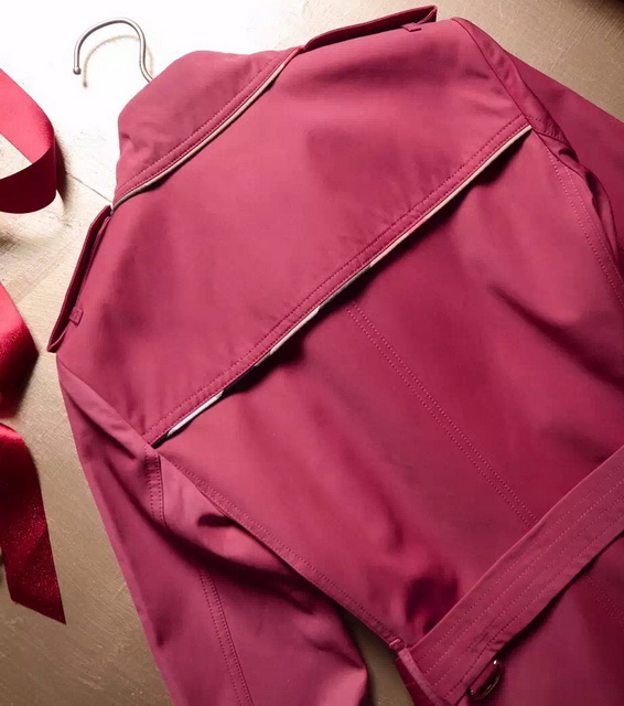 Burberry Check Trim Cotton Gabardine Trench Coat in Burgundy for Sale