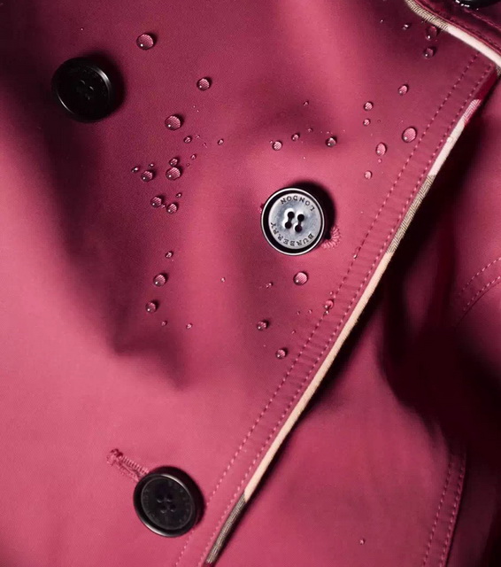 Burberry Check Trim Cotton Gabardine Trench Coat in Burgundy for Sale