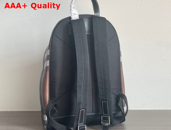 Burberry Check and Leather Backpack Dark Brich Brown Replica