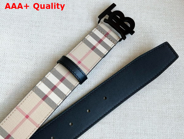 Burberry Check and Leather TB Belt in Archive Beige Replica