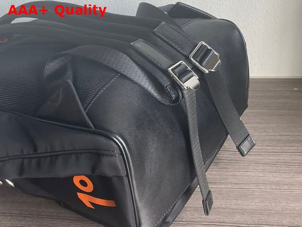 Burberry Coordinates Print Backpack Black and Orange Nylon Replica