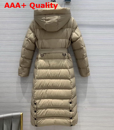 Burberry Detachable Hood Down Filled Coat in Beige Replica
