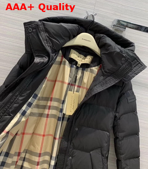 Burberry Detachable Hood Down Filled Coat in Black Replica