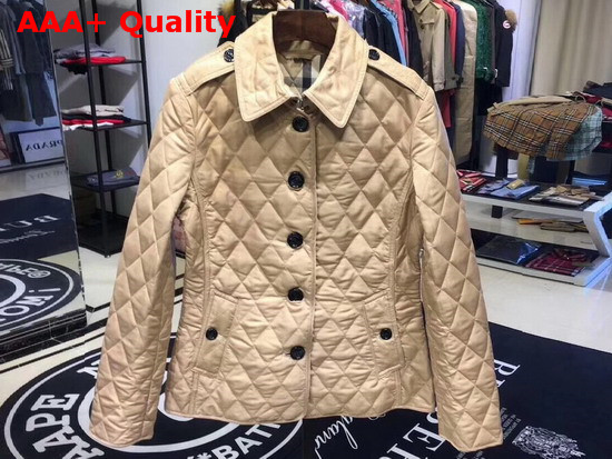 Burberry Diamond Quilted Jacket in Beige Replica
