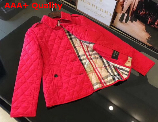 Burberry Diamond Quilted Jacket in Military Red Replica